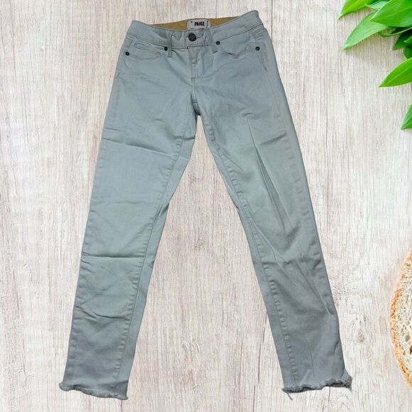 Paige Womens Kylie Crop Jeans Denim Size 25 Blue Raw Hem Skinny‎ Casual Stretchy - Picture 1 of 9
